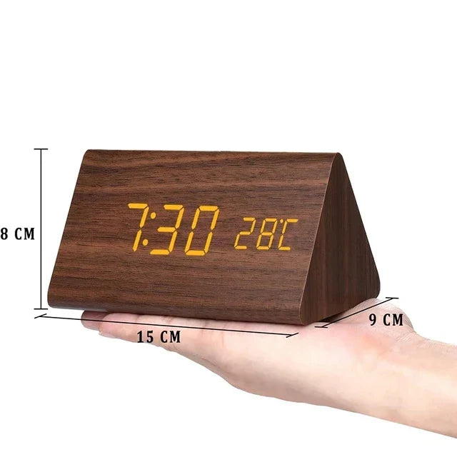 Digital Alarm Clock with Voice Control & Temperature Display | Modern Design for Stylish Wake-Up