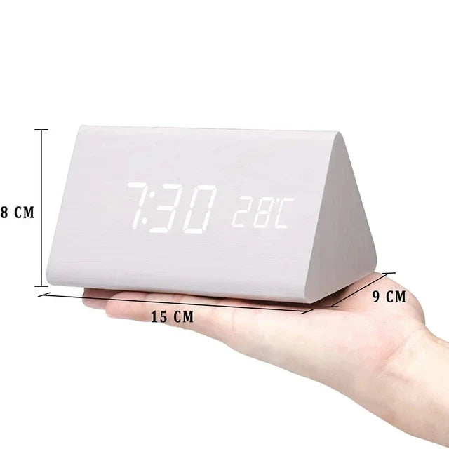 Digital Alarm Clock with Voice Control & Temperature Display | Modern Design for Stylish Wake-Up