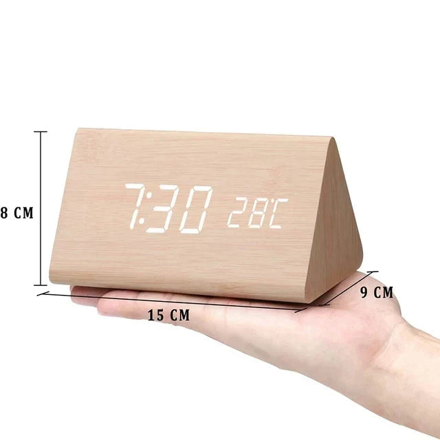 Digital Alarm Clock with Voice Control & Temperature Display | Modern Design for Stylish Wake-Up