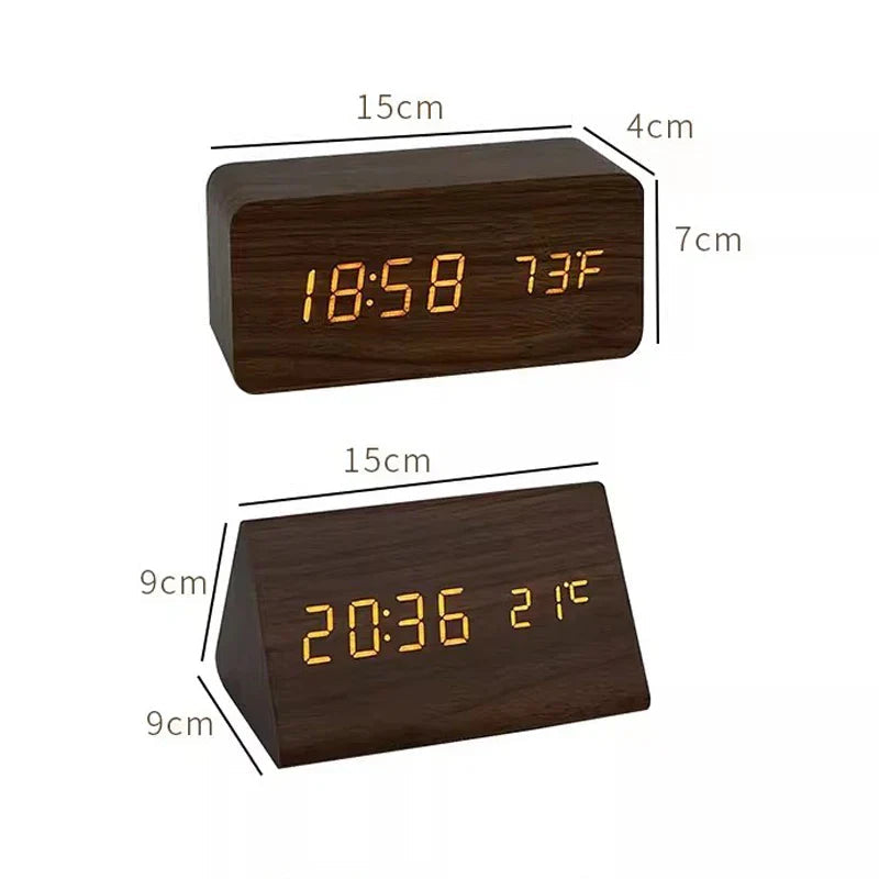 Digital Alarm Clock with Voice Control & Temperature Display | Modern Design for Stylish Wake-Up