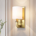 Dimmable Wall Sconce Lighting with Crisp Fabric Shade | Modern Boho Design for Elegant Home Decor