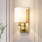 Dimmable Wall Sconce Lighting with Crisp Fabric Shade | Modern Boho Design for Elegant Home Decor