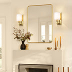 Dimmable Wall Sconce Lighting with Crisp Fabric Shade | Modern Boho Design for Elegant Home Decor