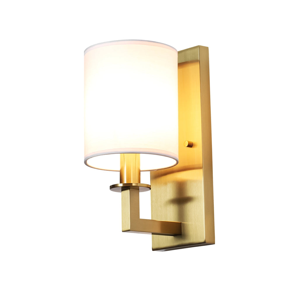 Dimmable Wall Sconce Lighting with Crisp Fabric Shade | Modern Boho Design for Elegant Home Decor