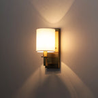 Dimmable Wall Sconce Lighting with Crisp Fabric Shade | Modern Boho Design for Elegant Home Decor