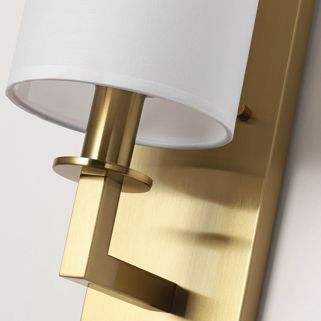 Dimmable Wall Sconce Lighting with Crisp Fabric Shade | Modern Boho Design for Elegant Home Decor