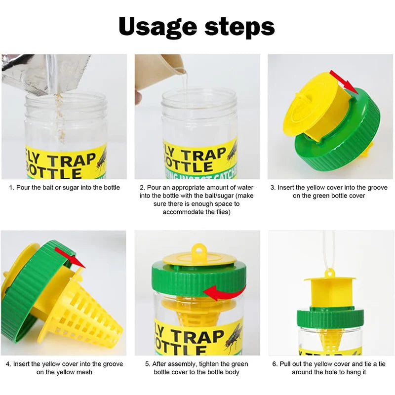 Eco-Friendly Fly Trap Indoor | Reusable Pest Catcher with Natural Bait for Effective Indoor & Outdoor Control