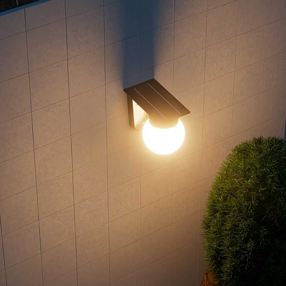 EcoGlow | Solar Outdoor Wall Light with Smart Dimming Feature | Weather-Resistant Design for Effortless Illumination