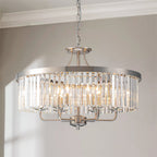 Elegant Crystal Chandelier Light with Adjustable Height | Modern Design for Dining Rooms