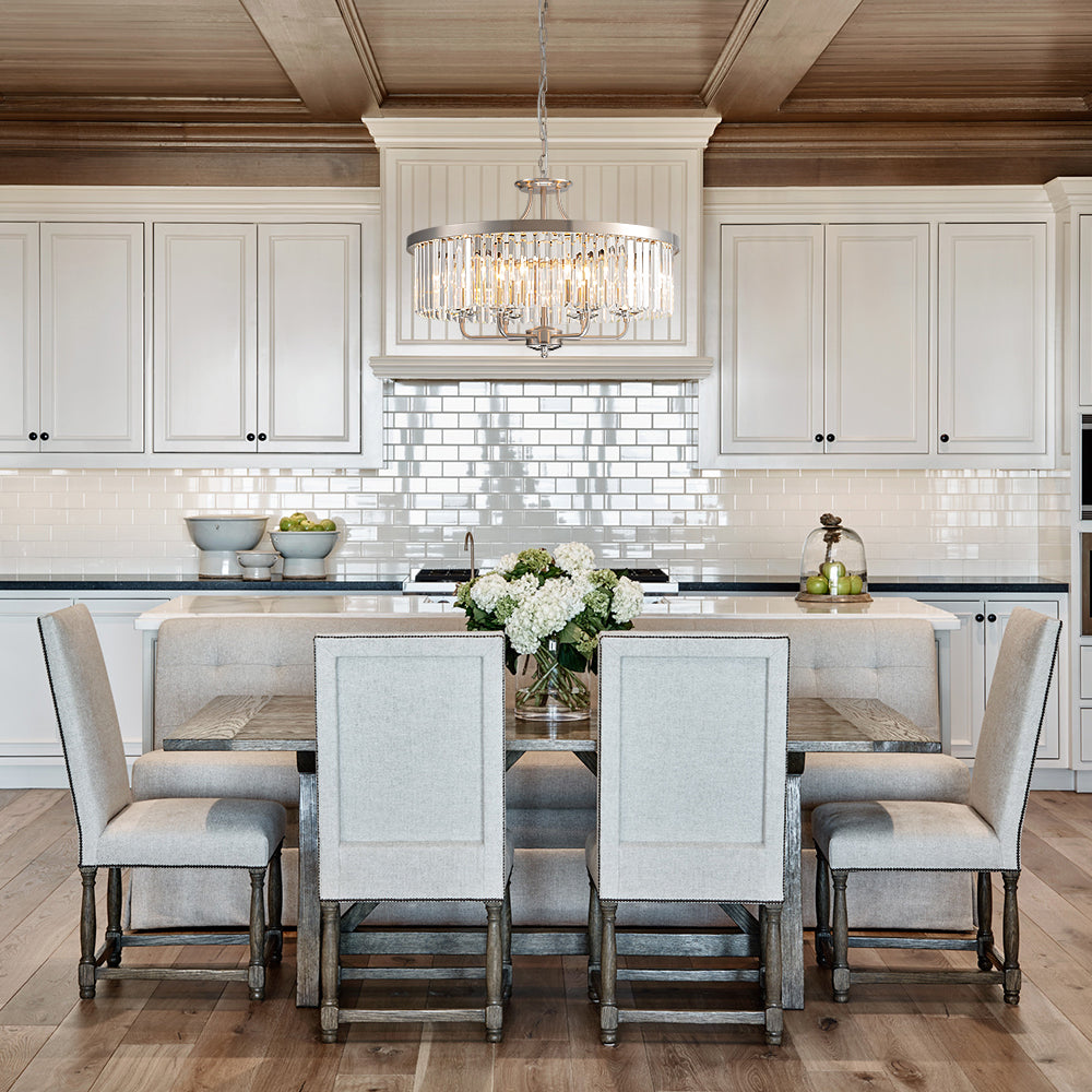 Elegant Crystal Chandelier Light with Adjustable Height | Modern Design for Dining Rooms