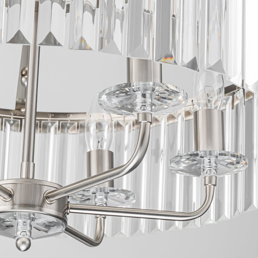 Elegant Crystal Chandelier Light with Adjustable Height | Modern Design for Dining Rooms