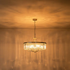 Elegant Crystal Chandelier Light with Adjustable Height | Modern Design for Dining Rooms