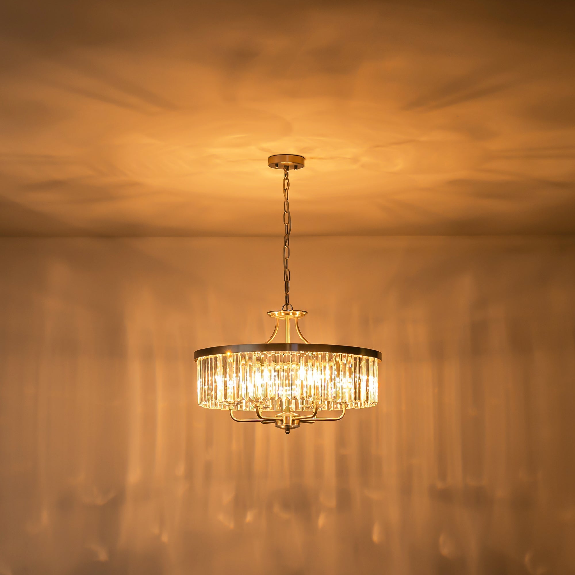 Elegant Crystal Chandelier Light with Adjustable Height | Modern Design for Dining Rooms