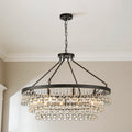 Elegant Crystal Chandelier | 10-Light Modern Design with Adjustable Height | Stunning Dining Room Light for Glamorous Ambiance