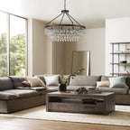 Elegant Crystal Chandelier | 10-Light Modern Design with Adjustable Height | Stunning Dining Room Light for Glamorous Ambiance