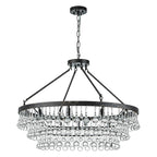 Elegant Crystal Chandelier | 10-Light Modern Design with Adjustable Height | Stunning Dining Room Light for Glamorous Ambiance