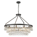 Elegant Crystal Chandelier | 10-Light Modern Design with Adjustable Height | Stunning Dining Room Light for Glamorous Ambiance