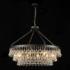 Elegant Crystal Chandelier | 10-Light Modern Design with Adjustable Height | Stunning Dining Room Light for Glamorous Ambiance
