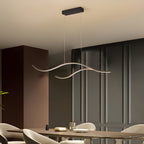 Elegant Curved Pendant Light with Adjustable Height & Soft Illumination for Kitchen Island