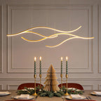 Elegant Curved Pendant Light with Adjustable Height & Soft Illumination for Kitchen Island