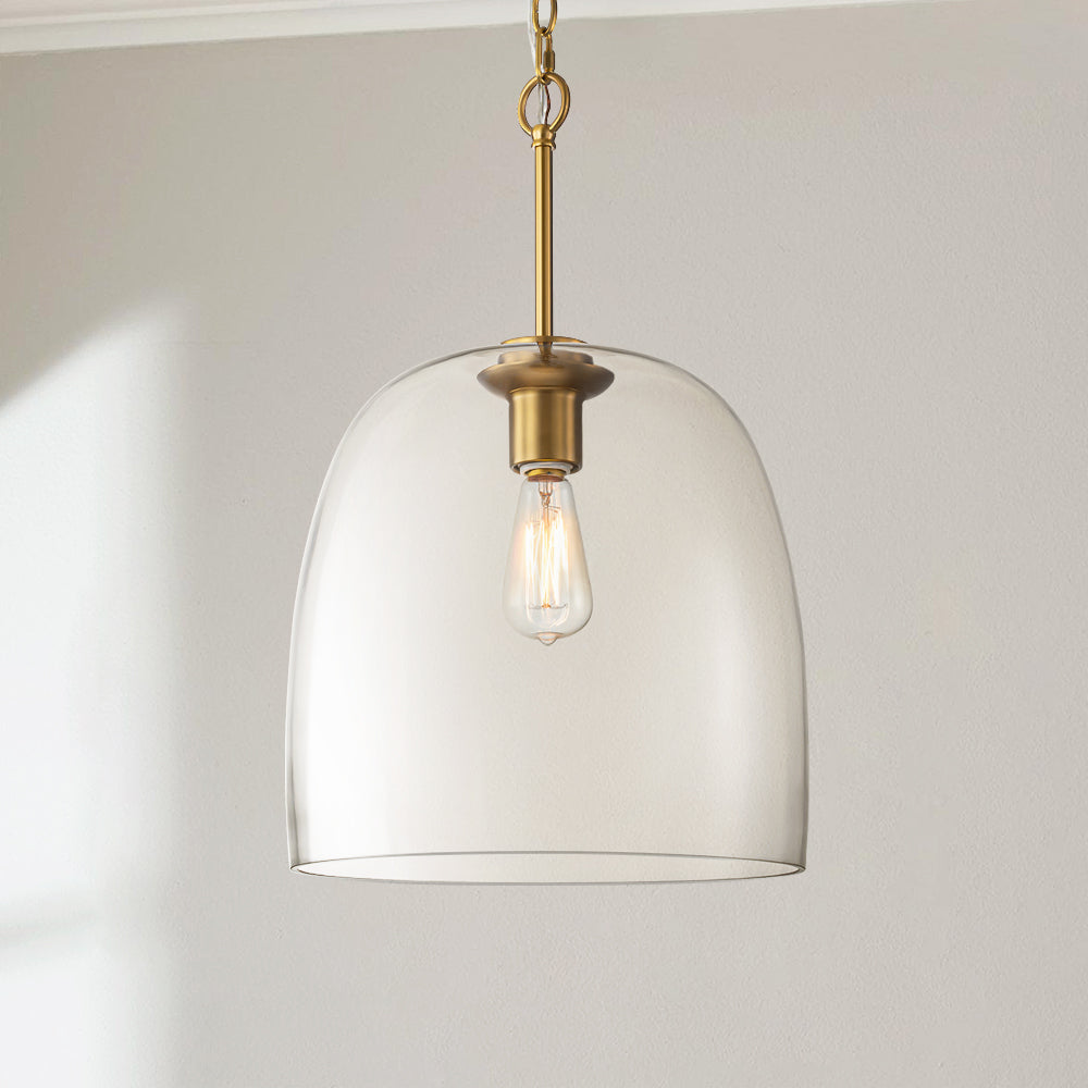 Glas-Pendelleuchte mit verstellbarer Kette, Gold