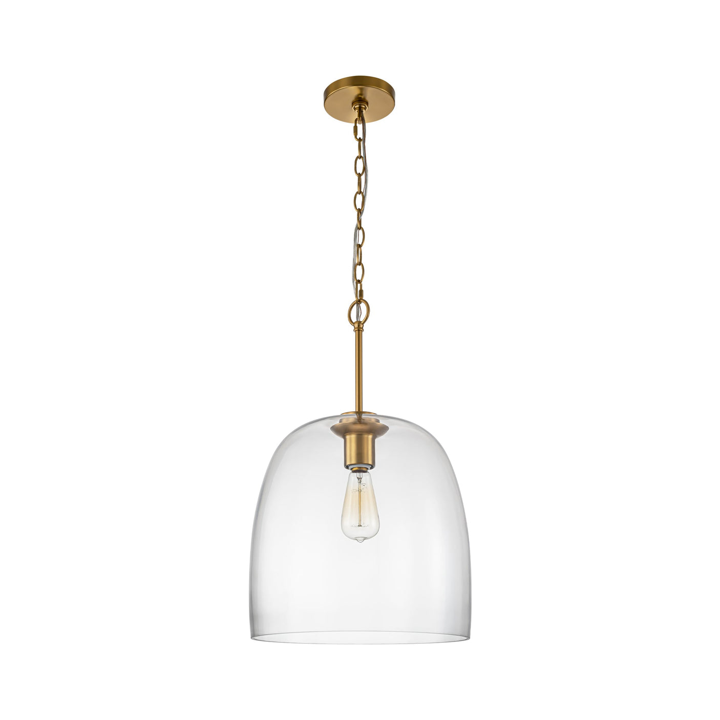 Glas-Pendelleuchte mit verstellbarer Kette, Gold