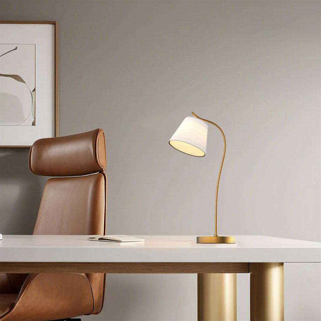 Elegant Gooseneck Desk Lamp with Adjustable Cone Shade for Cozy Lighting