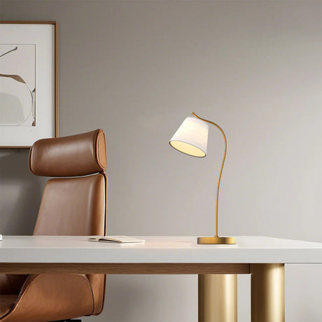 Elegant Gooseneck Desk Lamp with Adjustable Cone Shade for Cozy Lighting