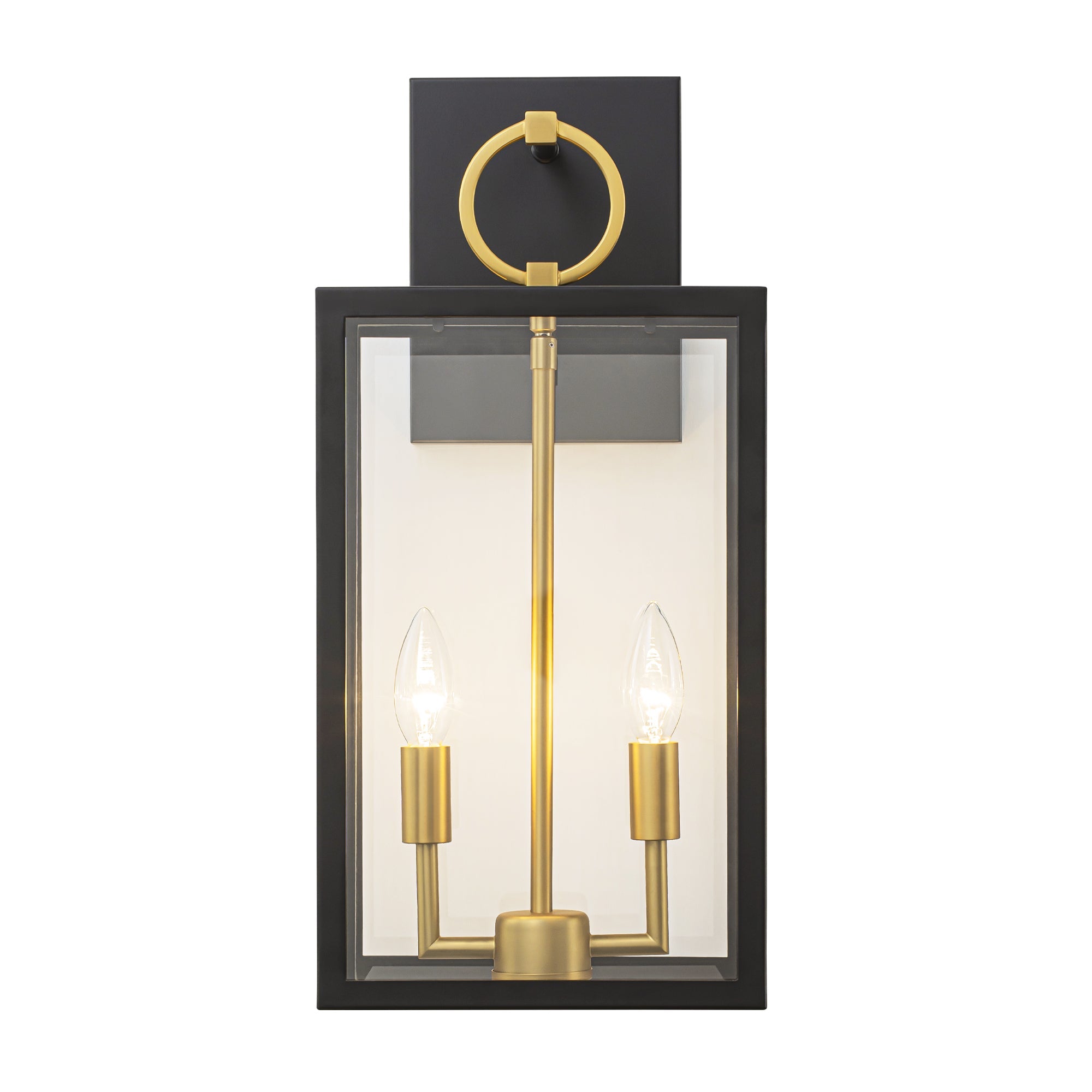 Elegant Indoor Wall Sconce Light with Dimmable Feature & Glass Panels for Warm Illumination