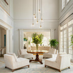 Elegant Modern Chandelier Light with 7 Dimmable Glass Globes | Stylish Lighting for Dining Rooms and High Ceilings