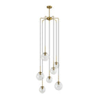 Elegant Modern Chandelier Light with 7 Dimmable Glass Globes | Stylish Lighting for Dining Rooms and High Ceilings