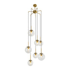Elegant Modern Chandelier Light with 7 Dimmable Glass Globes | Stylish Lighting for Dining Rooms and High Ceilings
