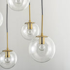Elegant Modern Chandelier Light with 7 Dimmable Glass Globes | Stylish Lighting for Dining Rooms and High Ceilings
