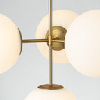 Elegant Modern Chandelier Light with Dimmable Glass Globes | Adjustable Height for Cozy Dining Room Ambiance