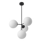 Elegant Modern Chandelier Light with Dimmable Glass Globes | Adjustable Height for Cozy Dining Room Ambiance