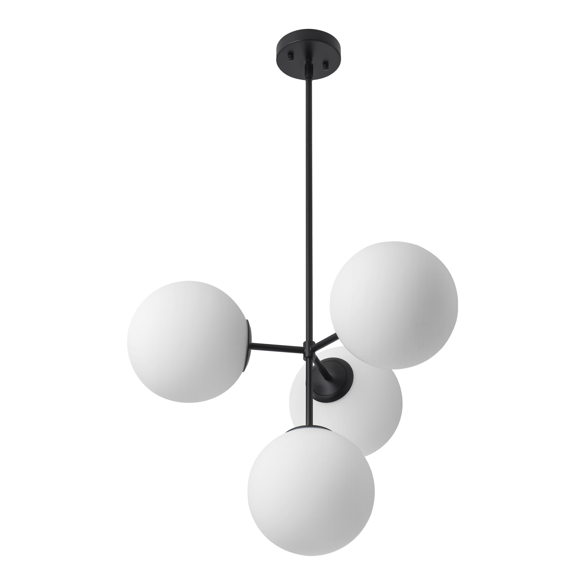 Elegant Modern Chandelier Light with Dimmable Glass Globes | Adjustable Height for Cozy Dining Room Ambiance