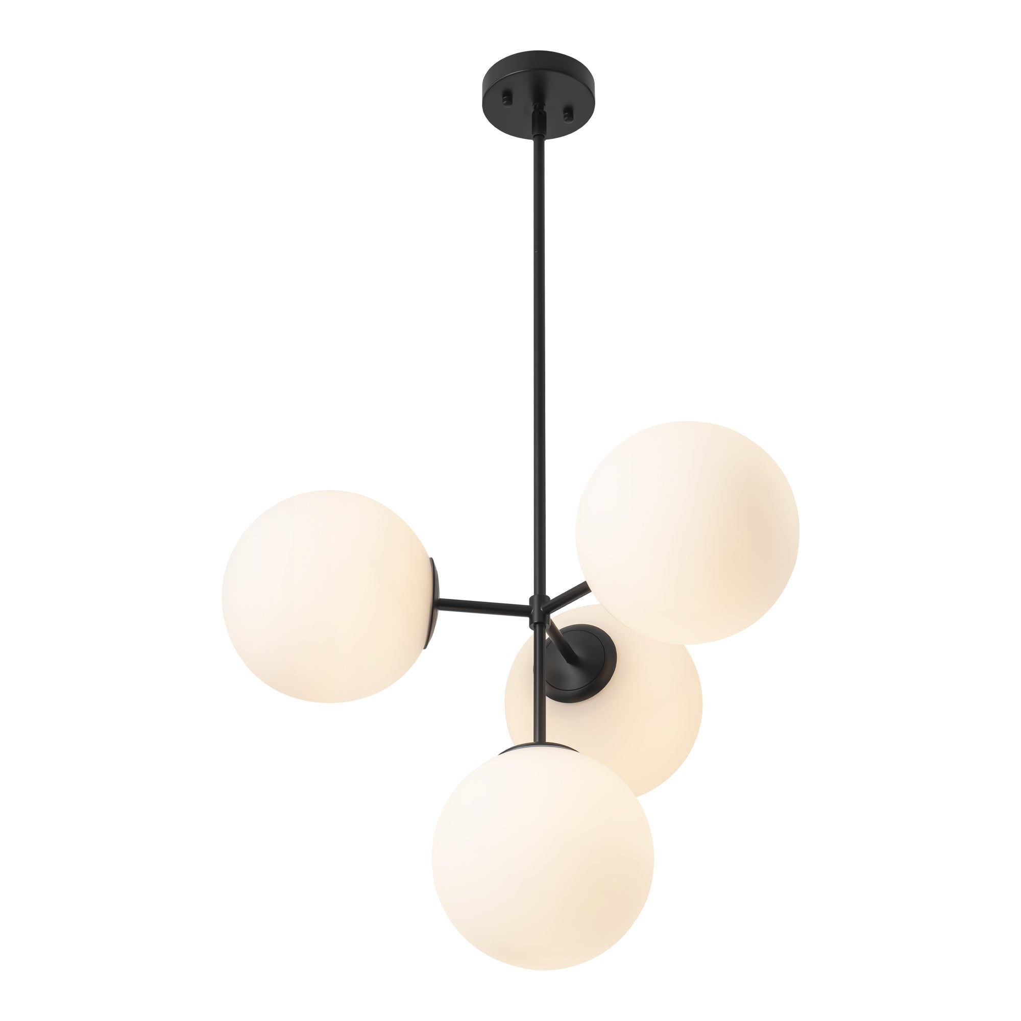 Elegant Modern Chandelier Light with Dimmable Glass Globes | Adjustable Height for Cozy Dining Room Ambiance