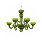 Elegant Murano Glass Chandelier Light with Handcrafted Petals | Unique Crystal Design for Artistic Dining Room Ambiance
