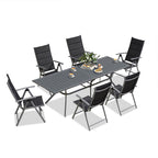 Elegant Outdoor Dining Set | Aluminum Table & Padded Chairs | Weather-Resistant Design for Garden & Patio Dining