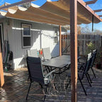 Elegant Outdoor Dining Set | Aluminum Table & Padded Chairs | Weather-Resistant Design for Garden & Patio Dining