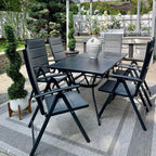 Elegant Outdoor Dining Set | Aluminum Table & Padded Chairs | Weather-Resistant Design for Garden & Patio Dining