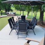 Elegant Outdoor Dining Set | Aluminum Table & Padded Chairs | Weather-Resistant Design for Garden & Patio Dining