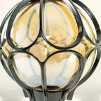 Elegant Outdoor Pillar Lights with Retro Glass Shade & Durable Aluminum Design for Warm Garden Illumination