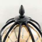 Elegant Outdoor Pillar Lights with Retro Glass Shade & Durable Aluminum Design for Warm Garden Illumination