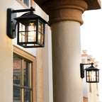 Elegant Outdoor Wall Lantern with Durable Metal Frame | Timeless Vintage Design for Patios and Entryways