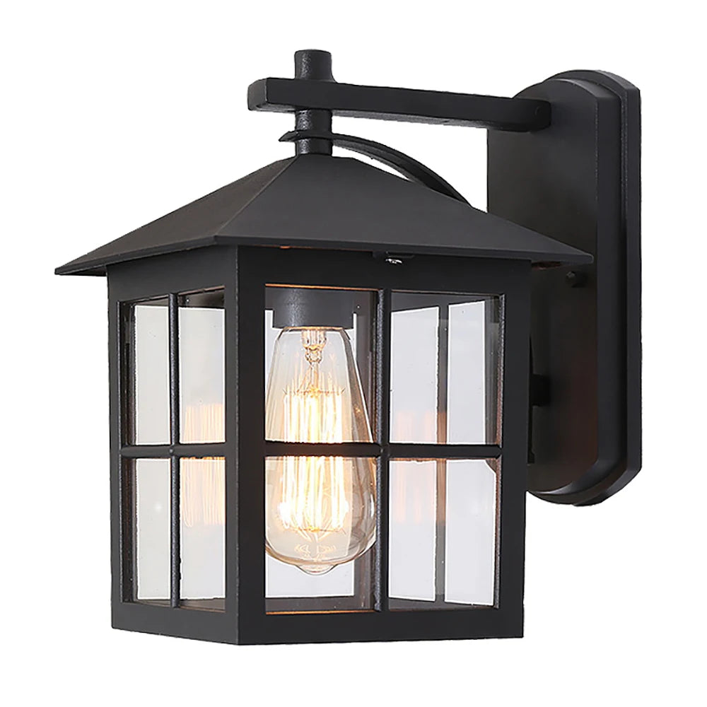 Elegant Outdoor Wall Lantern with Durable Metal Frame | Timeless Vintage Design for Patios and Entryways