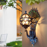 Elegant Peacock Wall Sconce | Vintage Aluminum Outdoor Wall Light with IP55 Rating for Weather-Resistant Ambiance