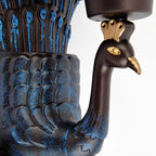 Elegant Peacock Wall Sconce | Vintage Aluminum Outdoor Wall Light with IP55 Rating for Weather-Resistant Ambiance