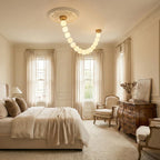Elegant Pearl Necklace | Gold Chandelier Light with Customizable LED for Luxurious Illumination