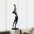 Elegant Sculpture | Modern Floor Lamp with LED Compatibility | Black Standing Lamp for Stylish Home Decor